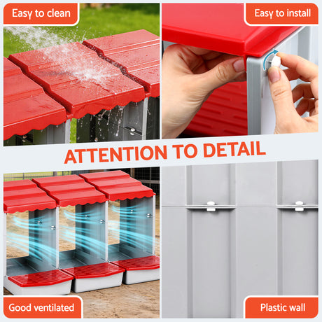 I.Pet Hen Hutch red chicken nesting box.