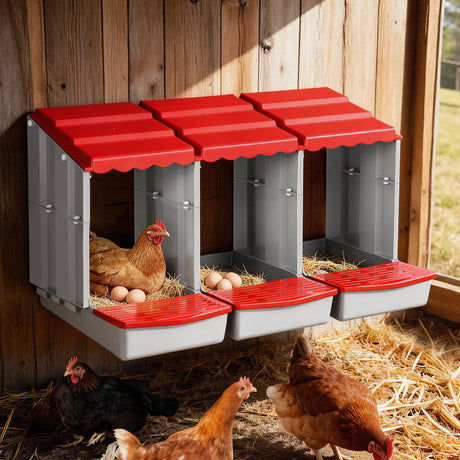 I.Pet Hen Hutch red chicken nesting box.