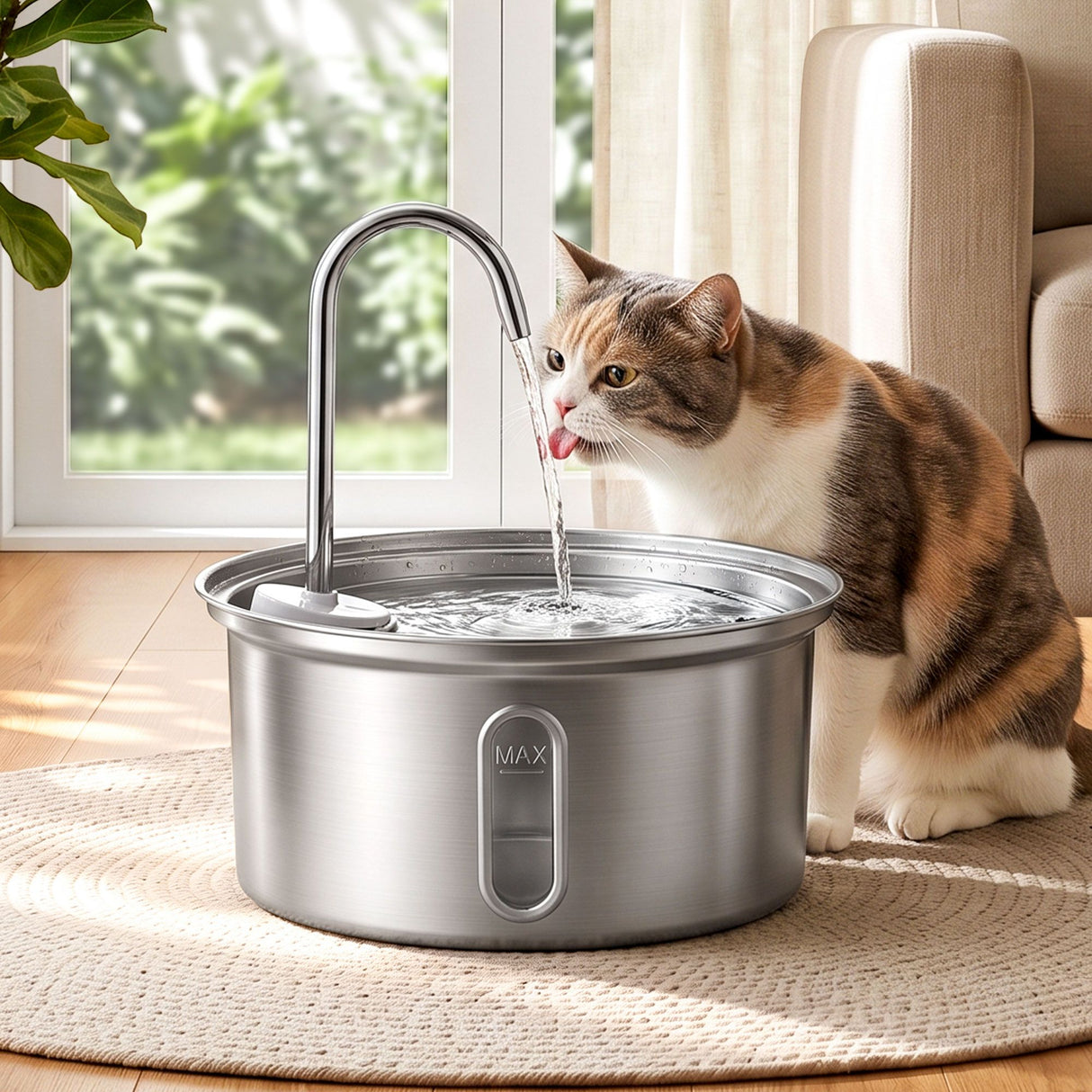 i.Pet 3.2L Cat Water Fountain Pet Feeder Dog Drinking Dispenser 304 Stainless Steel - Shoppers Spot Pet Care > Cat Supplies > Cat Bowls, Feeders & Waterers