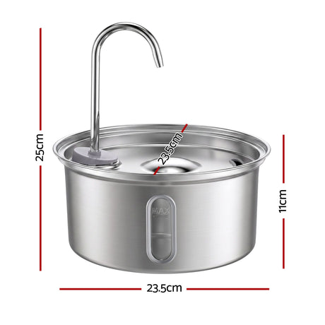 i.Pet 3.2L Cat Water Fountain Pet Feeder Dog Drinking Dispenser 304 Stainless Steel - Shoppers Spot Pet Care > Cat Supplies > Cat Bowls, Feeders & Waterers - Alternate view 3