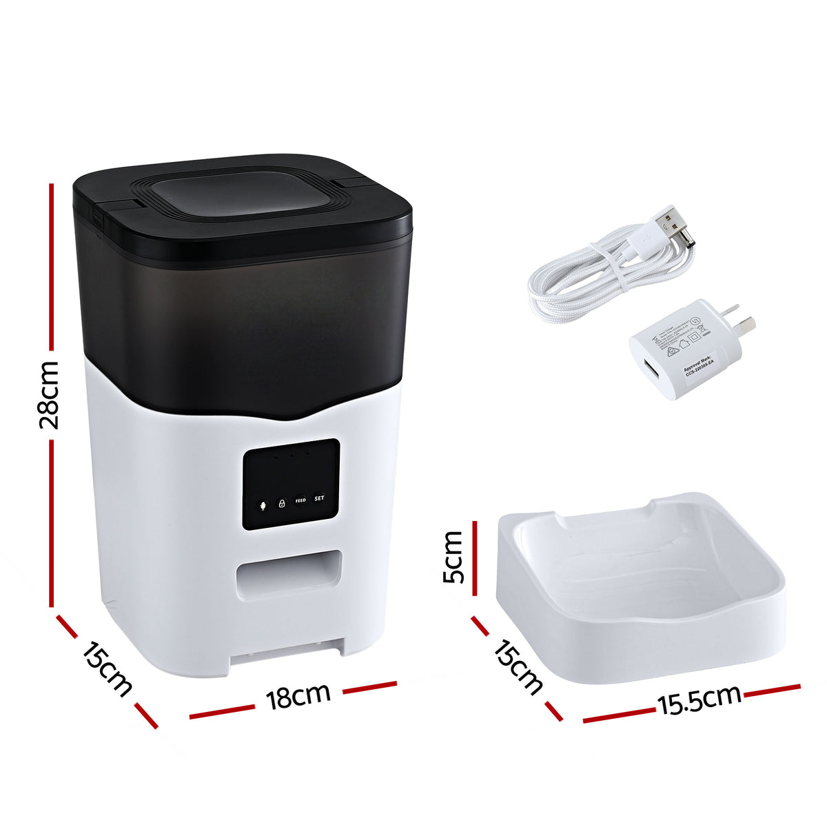 i.Pet 3L WiFi automatic pet feeder, white