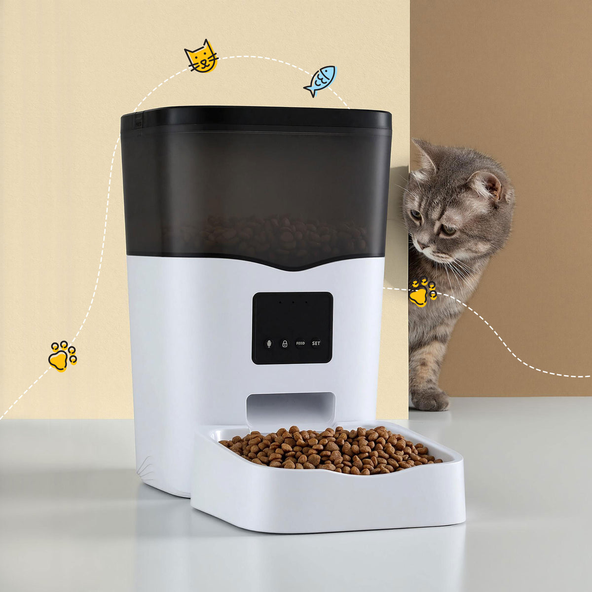 i.Pet 3L WiFi automatic pet feeder, white
