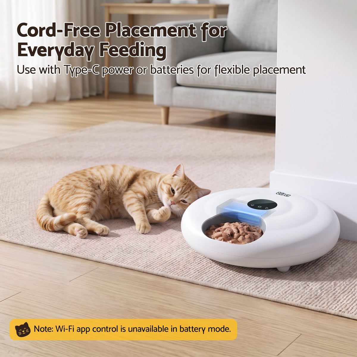 i.Pet Automatic Cat Feeder Wet & Dry Food 6 Compartments Per 150ml WiFi White.