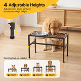 i.Pet Dog Pet Feeder Raised Stand with 2 Stainless Steel Bowls Adjustable Height