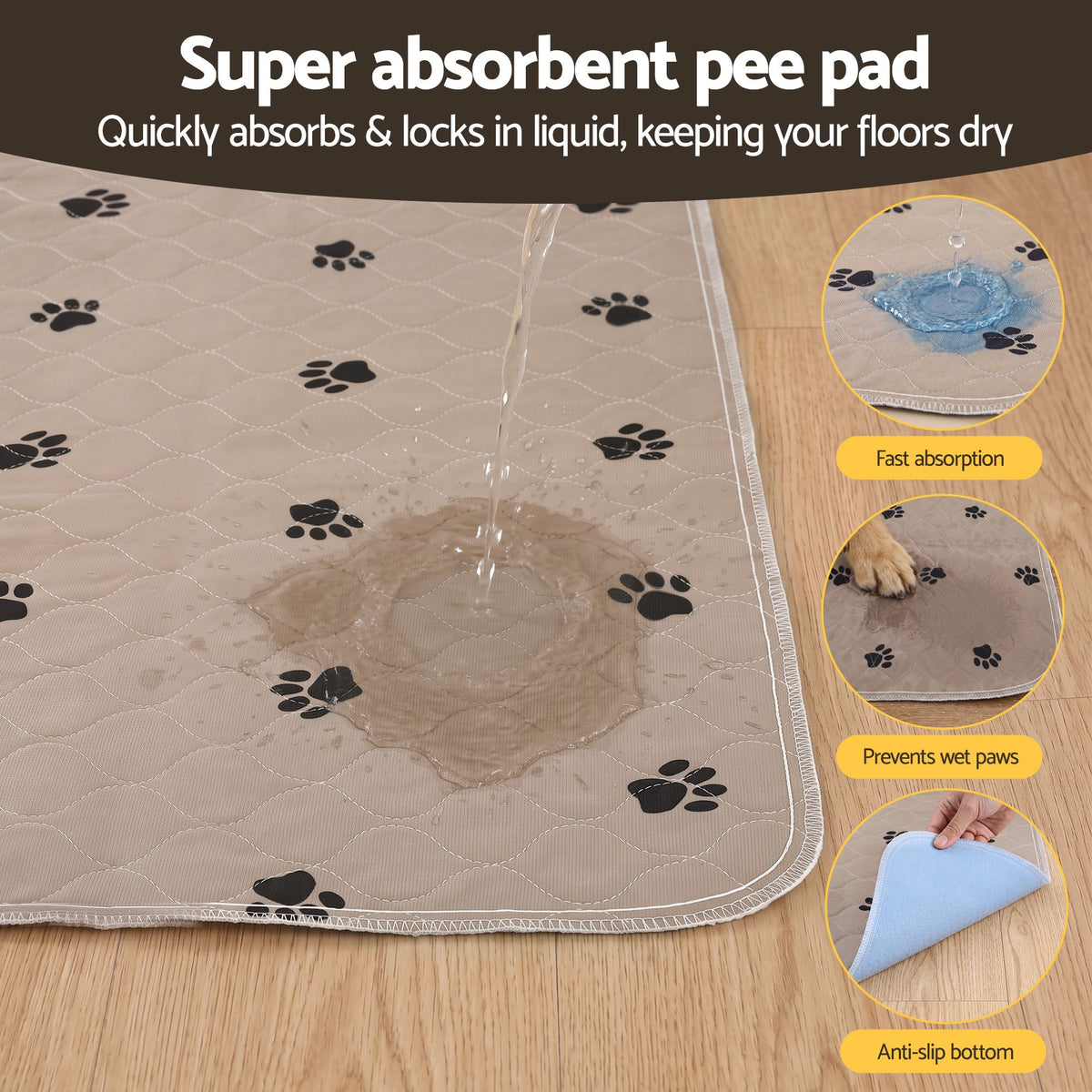 i.Pet washable dog training mat 183x183cm