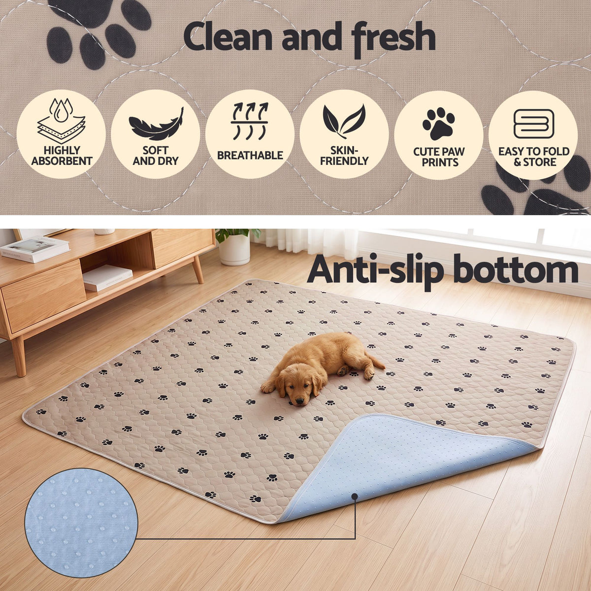 i.Pet washable dog training mat 183x183cm