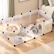 i.Pet Dog Playpen 20 Panels with Baseboard DIY Enclosure Small Animal Rabbit Pen 125CM.