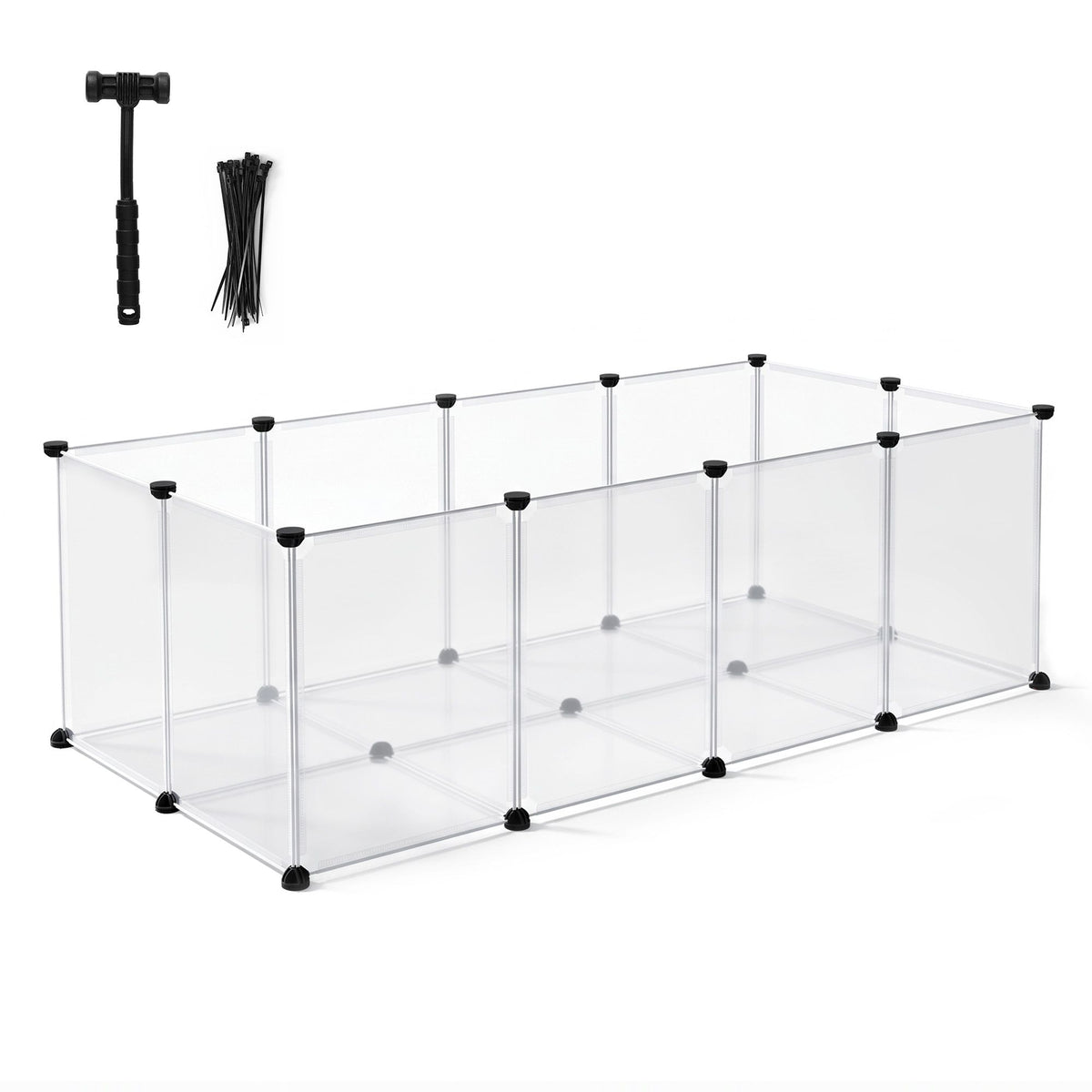 i.Pet Dog Playpen 20 Panels with Baseboard DIY Enclosure Small Animal Rabbit Pen 125CM.