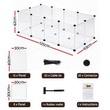 i.Pet Dog Playpen 20 Panels with Baseboard DIY Enclosure Small Animal Rabbit Pen 125CM.