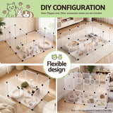 i.Pet Dog Playpen 20 Panels with Baseboard DIY Enclosure Small Animal Rabbit Pen 125CM.