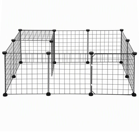 i.Pet Dog Playpen 12 Panels Pet Playpen 35x35cm Iron DIY Enclosure for Small Animals