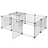 i.Pet Dog Playpen 12 Panels Pet Playpen 35x35cm Iron DIY Enclosure for Small Animals