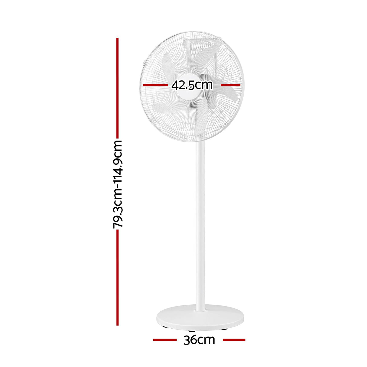 DEVANTI 16" 5-in-1 Rechargeable Fan for Pedestal Table Floor Wall Ceiling