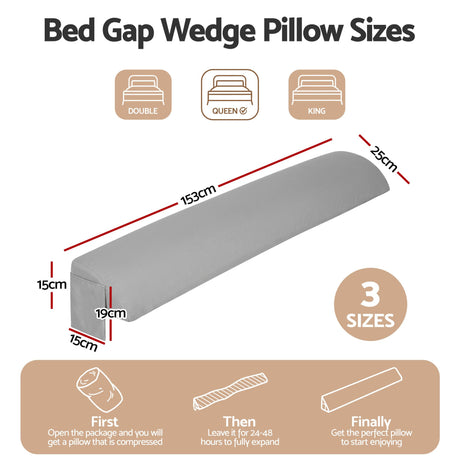 Bed wedge pillow, queen size, with a removable cover.