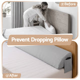 Giselle Queen Bed Wedge Pillow For Headboard, Close Gap And Stop Pillows Sliding, Perfect For Dorm Or Tatami Reading, 25D Foam Mattress Gap Filler With 2 Side Pockets, Washable 110gsm Cover