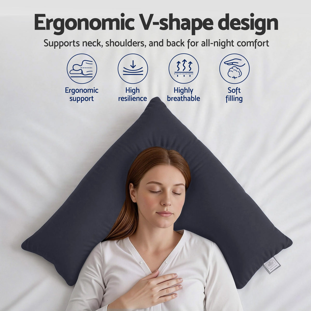 Grey nursing body cushion, machine washable.