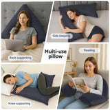 Grey nursing body cushion, machine washable.