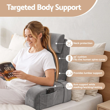 Giselle memory foam adjustable reading pillow.