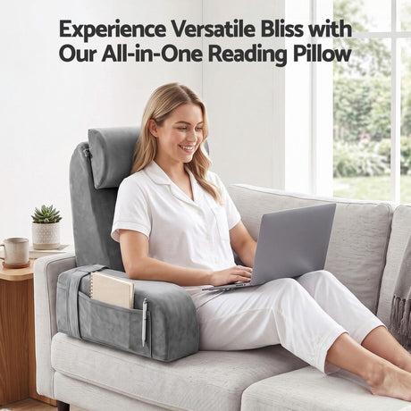 Giselle memory foam adjustable reading pillow.
