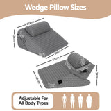 Giselle Bed Wedge Pillow for Headboard, Egg Gel Solves Night Sweats, Triangle Pillow for Reading & Sleeping, Adjustable Back & Neck Support, 30D Foam
