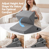 Giselle Bed Wedge Pillow for Headboard, Egg Gel Solves Night Sweats, Triangle Pillow for Reading & Sleeping, Adjustable Back & Neck Support, 30D Foam