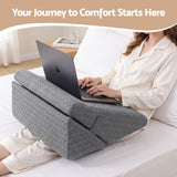 Giselle Bed Wedge Pillow for Headboard, Egg Gel Solves Night Sweats, Triangle Pillow for Reading & Sleeping, Adjustable Back & Neck Support, 30D Foam