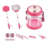 Keezi Kids Bug Catcher Kit 12pc Outdoor Explorer Toys Insect Viewer Net Shovel Pink
