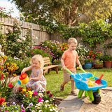 Keezi Kids Sandpit Beach Toys Set Wheelbarrow Shovels Animal Molds Sand Play