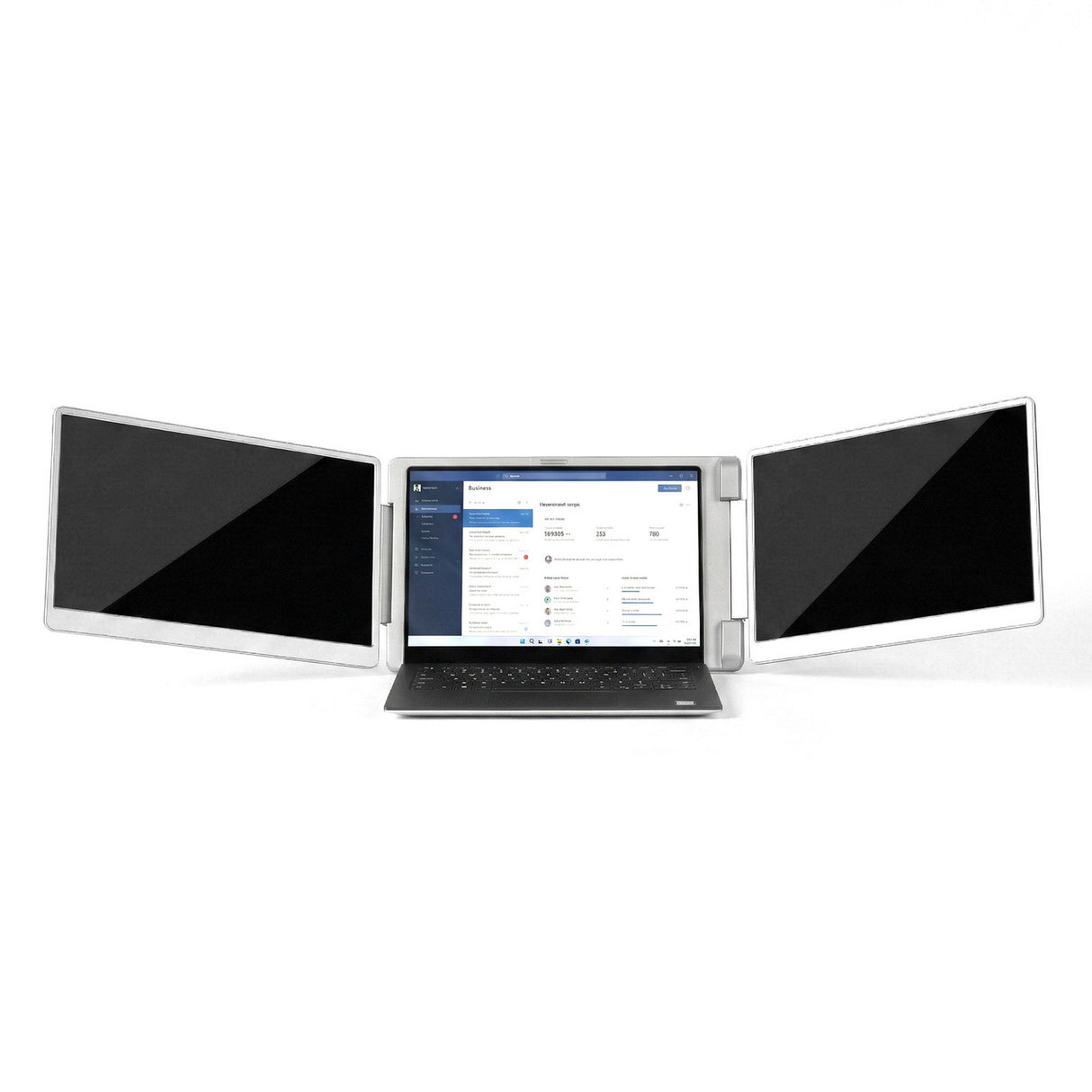 Devanti Triple Portable Monitor Laptop Screen Extender 15.6" Dual Display FHD IPS