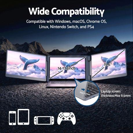 Portable extender dual display, supplied with a carry bag.