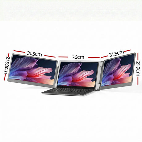 Portable extender triple display, supplied with a carry bag.