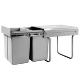 Cefito grey pull out bin, 20L, double size.