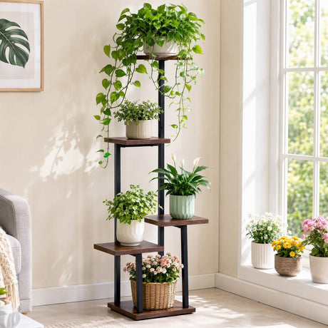 Brown tier plant stand.