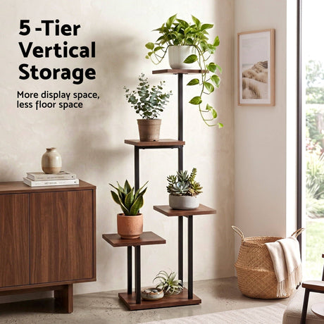 Brown tier plant stand.