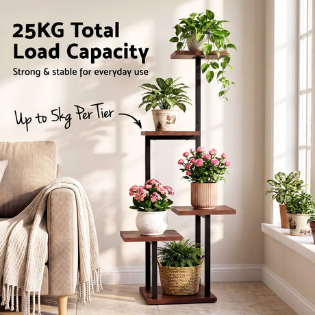 Brown tier plant stand.
