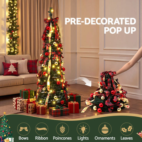 Another view of the 160cm pop-up tree, folds flat for storage.