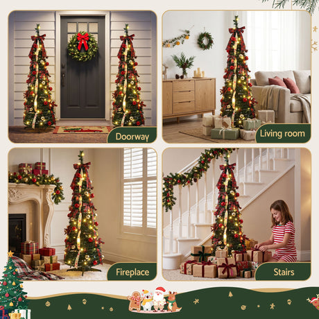 160cm pop-up tree, folds flat for storage.