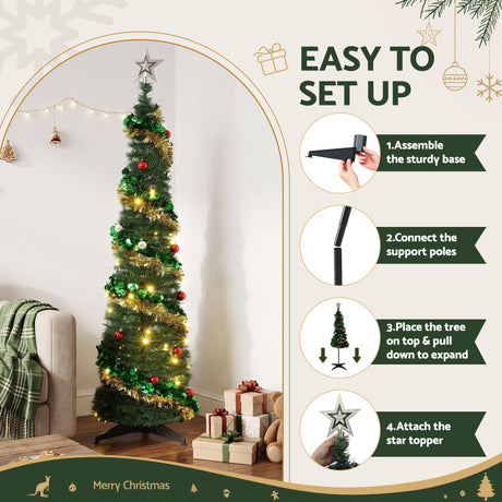 The 160cm pop-up tree shown again, battery operated.