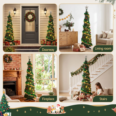 The 160cm pop-up tree shown again, folds flat for storage.