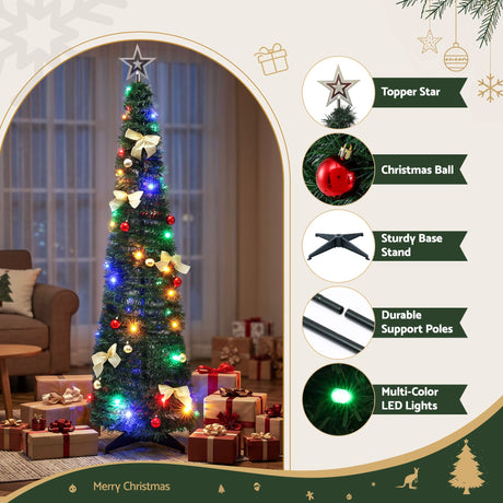Another view of the 155cm pop-up tree, battery operated.