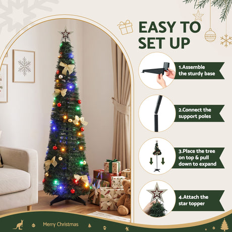 The 155cm pop-up tree shown again, battery operated.
