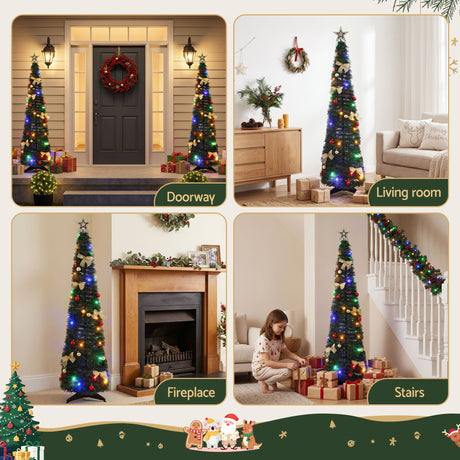The 155cm pop-up tree shown again, folds flat for storage.