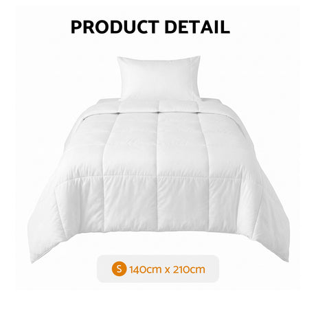 Quilt, single size, supplied with a storage bag.