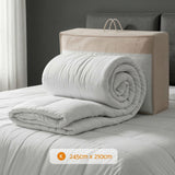 Giselle Bedding Wool Quilt 500GSM Thick King Winter Doona Baffle Box Construction 100% Wool Filling