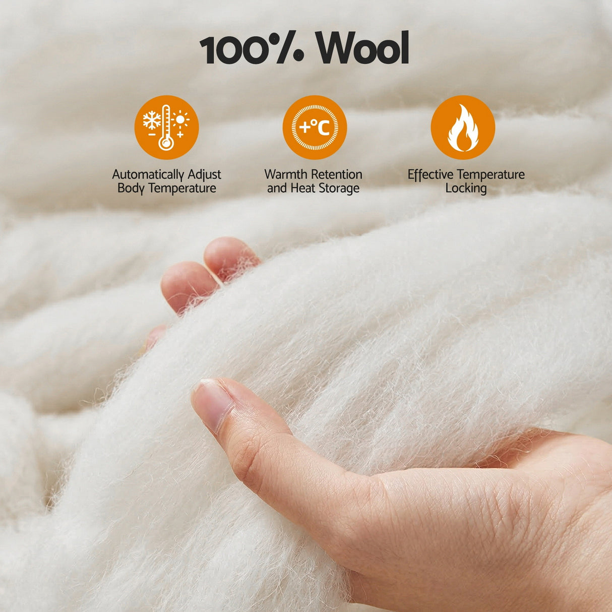 Giselle Bedding Wool Quilt 500GSM Thick King Winter Doona Baffle Box Construction 100% Wool Filling