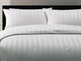 Dolphy Linen 50/50 Polycotton 10mm Satin Stripe White Commercial Doona Cover (Quilt Cover)