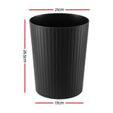 Cefito 8L Open Top Rubbish Bins Waste Bin Trash Can Storage Dustbin Black
