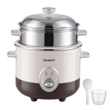 Devanti 3L Rice Cooker Small 6 Cup Multi Cooker with Steamer