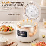 Devanti 3L Rice Cooker Small 6 Cup 8-in-1 Multi Cooker with 24H Preset Off-White