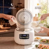 Devanti 3L Rice Cooker Small 6 Cup 8-in-1 Multi Cooker with 24H Preset Off-White